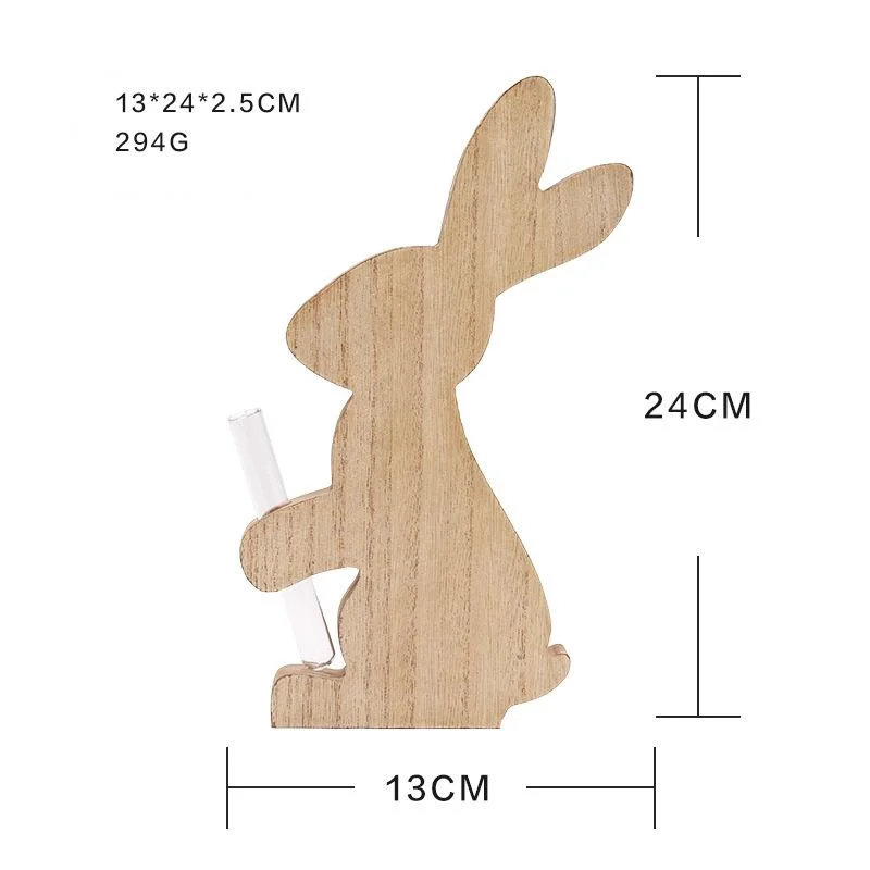 Wooden Bunny Decoration Desk Easter for Home and Party